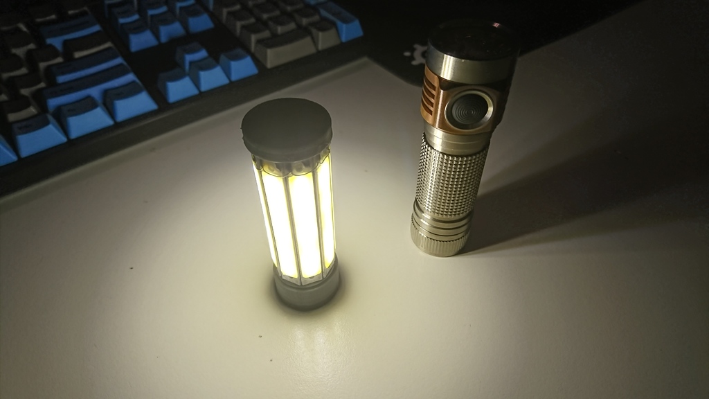 Compact 18650 COB LED work light. 