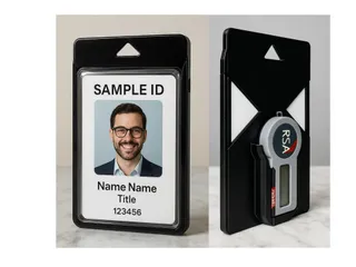Dual Card ID Badge Holder with RSA Token Mount – No Supports