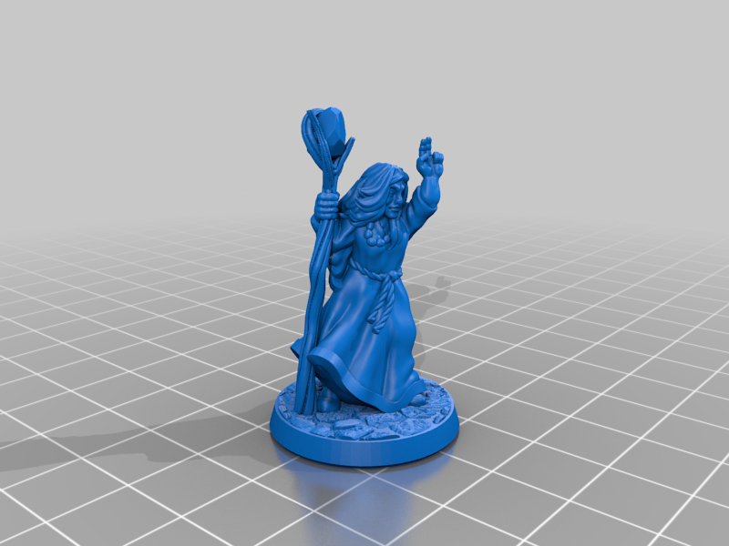 Female druid 28mm (Supportless, FDM friendly) — 3