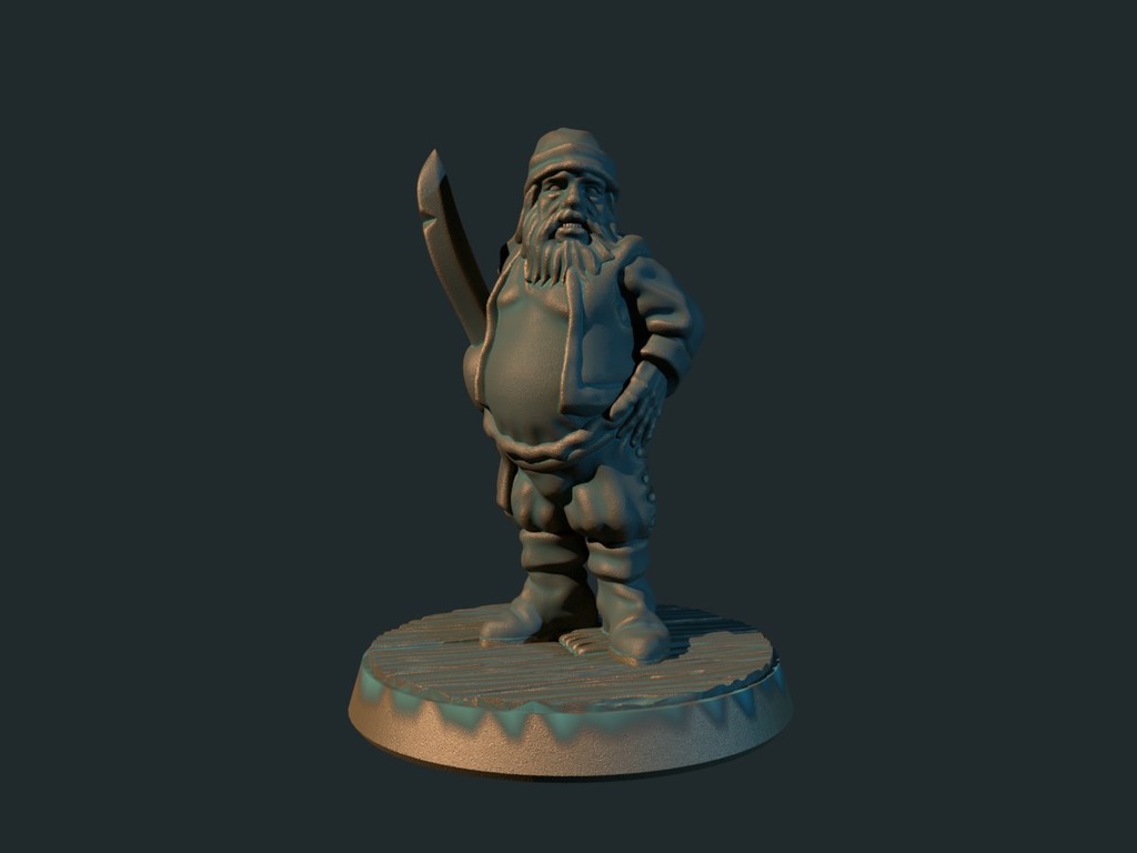 Pirate 28mm (Supportless, FDM friendly)