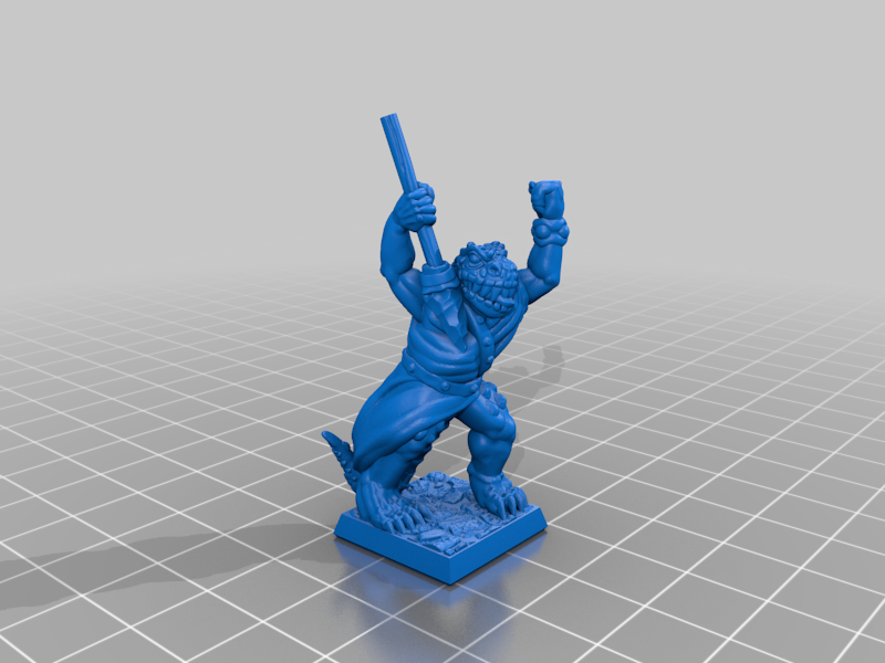 Lizardman with javelin (supportless, FDM friendly) — 6