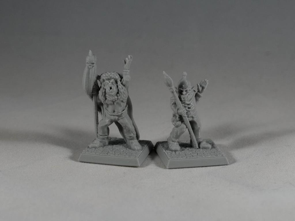 Orc with spear (supportless, FDM friendly) — 3