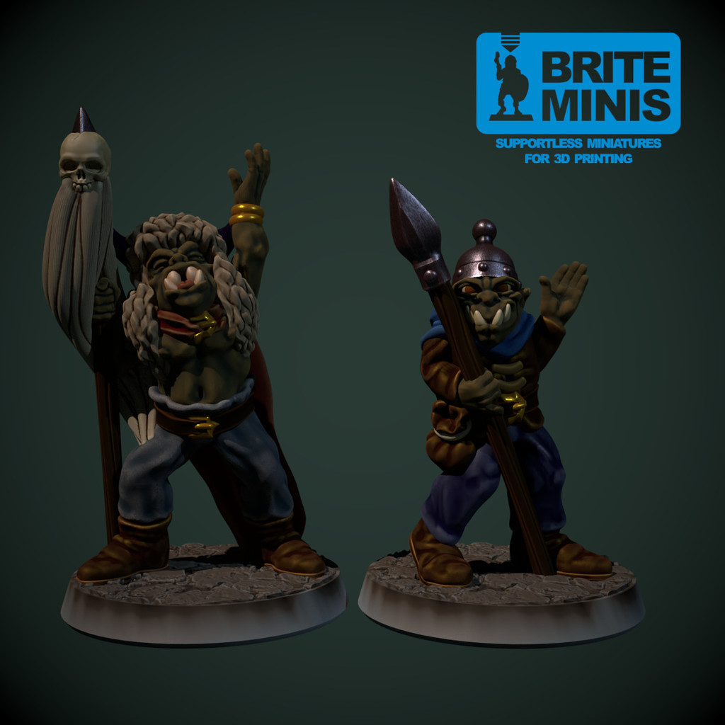 Orc with spear (supportless, FDM friendly) — 4