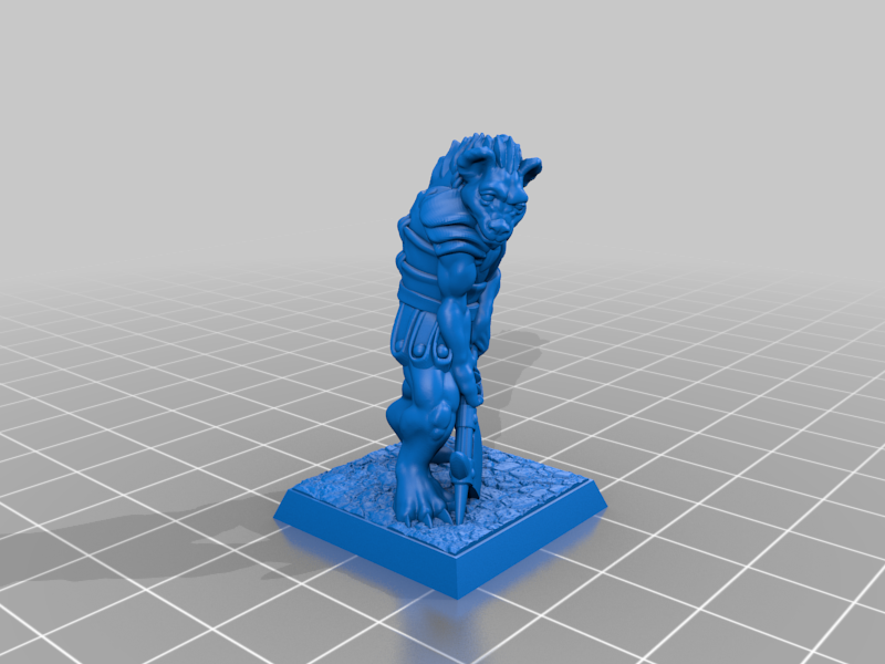 Gnoll 28mm (supportless, FDM friendly) — 2