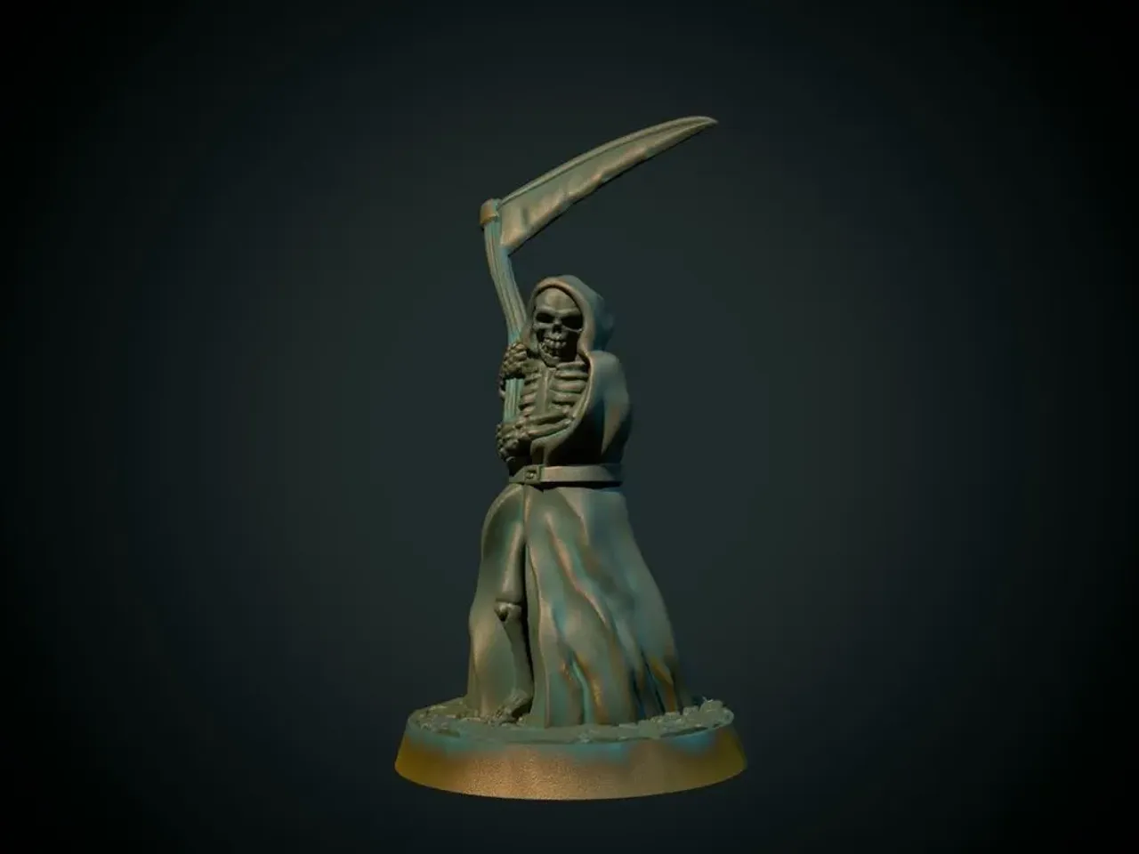 Grim Reaper 28mm (supportless, FDM friendly) by Brite Minis, Download free  STL model