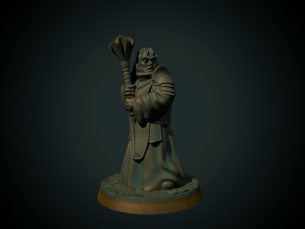 Cleric 28mm (supportless, FDM friendly)