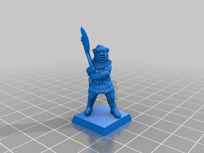 Knight with axe 28mm (supportless, FDM friendly) by Brite Minis ...