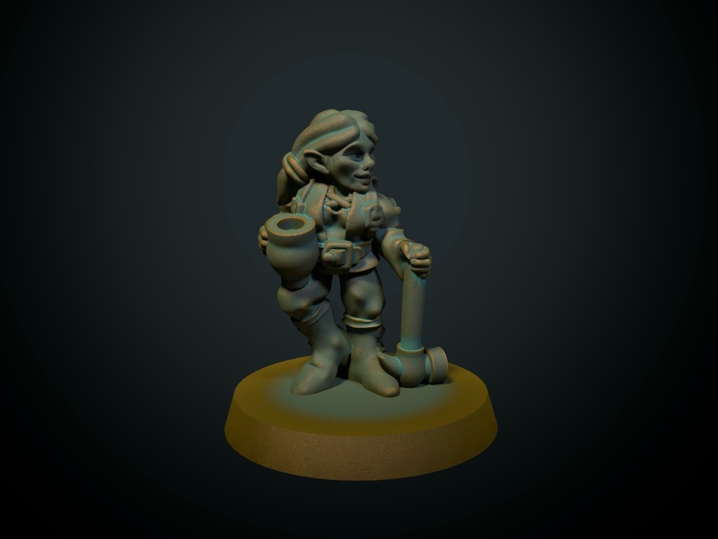 Gnome female 28mm (no supports, FDM friendly)