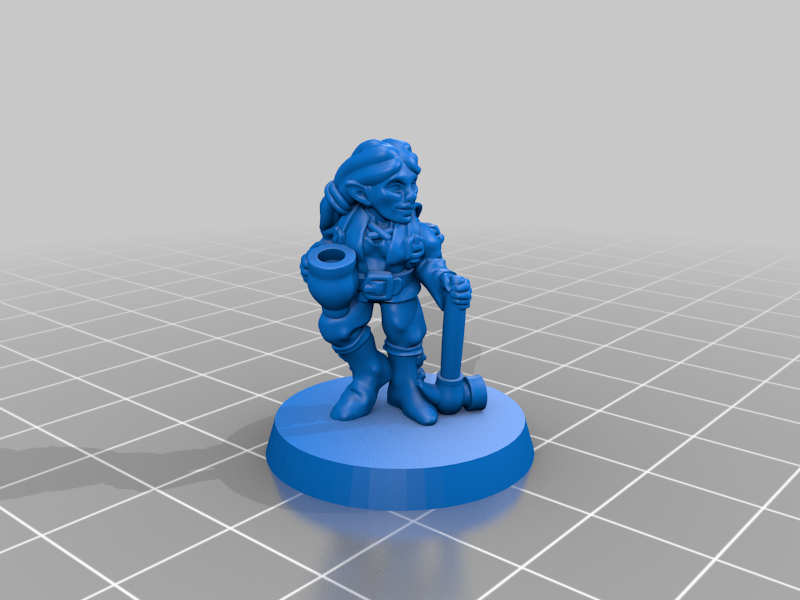 Gnome female 28mm (no supports, FDM friendly) — 4