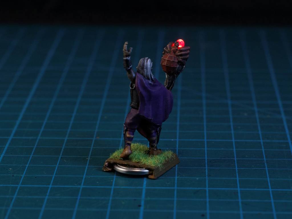 Dark Elf Sorcerer LED 28mm (FDM, no supports) — 2