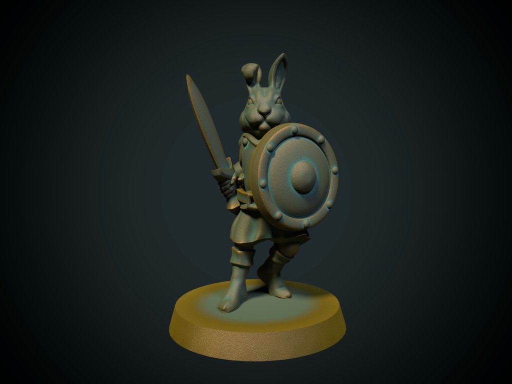 Easter Bunny Warrior  28mm (FDM, No supports needed) — 2