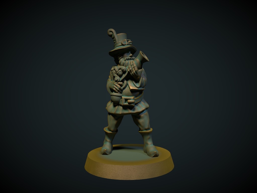 Highwayman with blunderbuss 28mm (no supports needed)