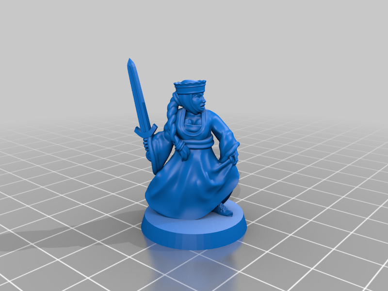 Warrior Maiden 28mm (No supports needed) — 3