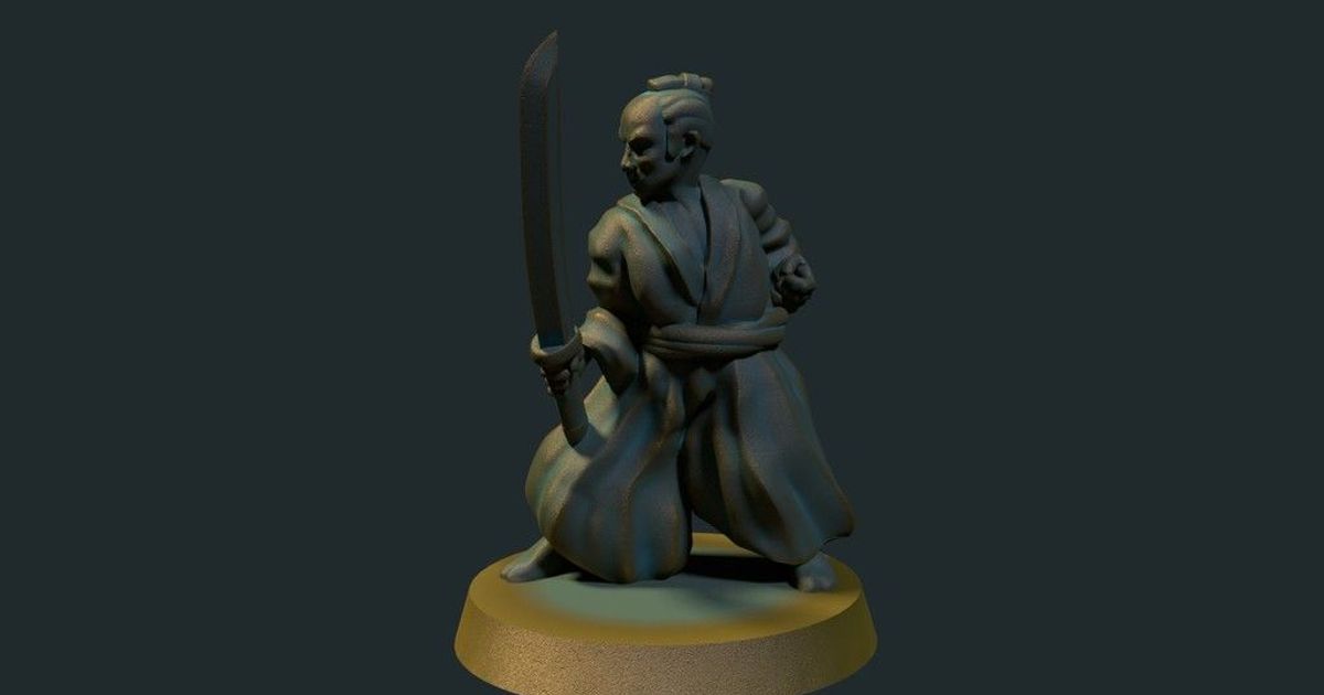 Samurai 28mm (no supports needed) by Brite Minis | Download free STL ...