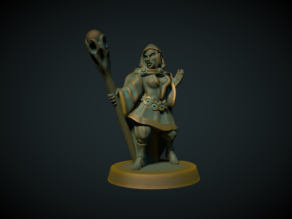 Female Elf Mage 28mm (No supports needed)