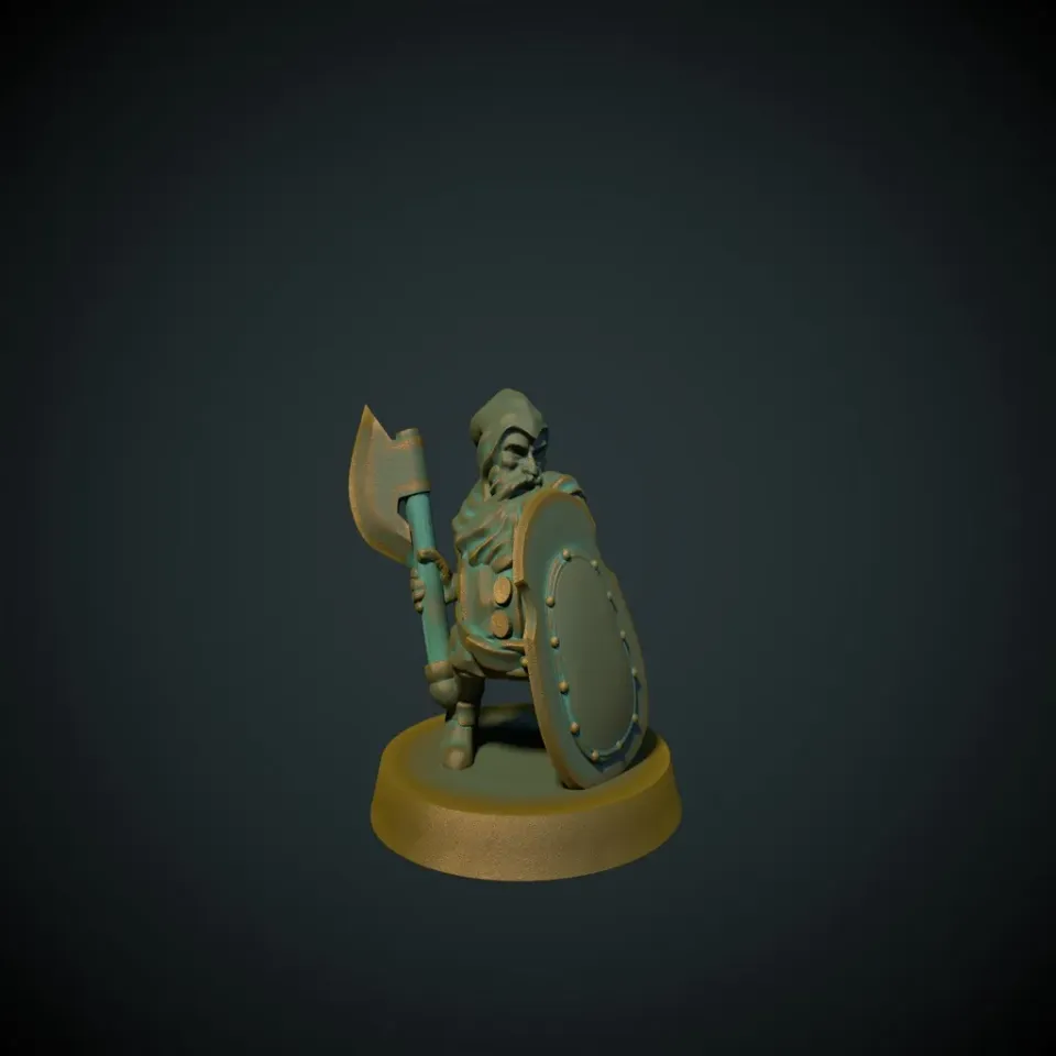 Dwarf axeman 28mm (no supports needed) by Brite Minis | Download free ...