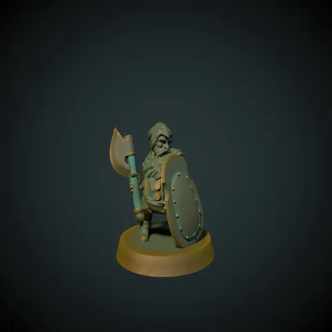 Dwarf axeman 28mm (no supports needed)