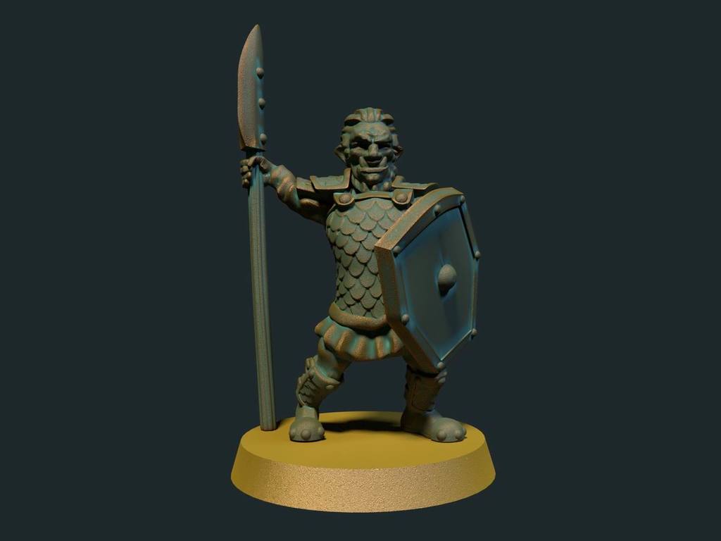 Hobgoblin halberdier/spearman 28mm (No supports needed)