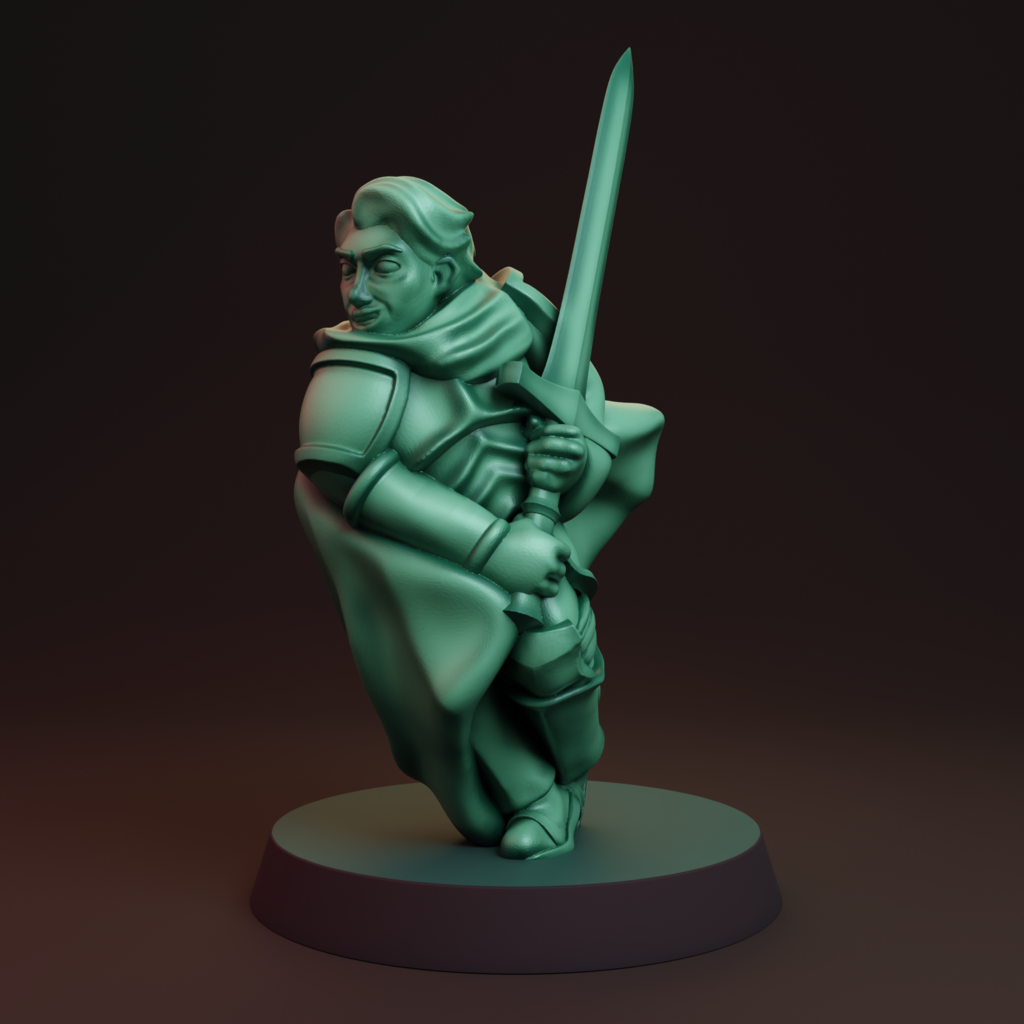 Human Paladin FDM supportless — miniatura 2