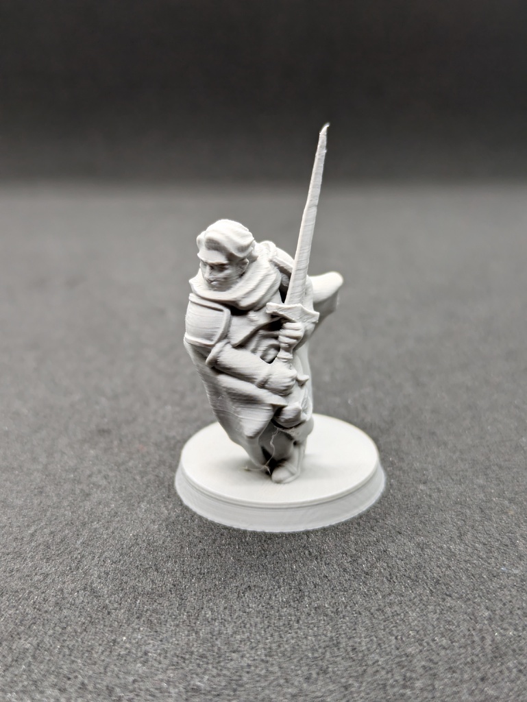Human Paladin FDM supportless — miniatura 3