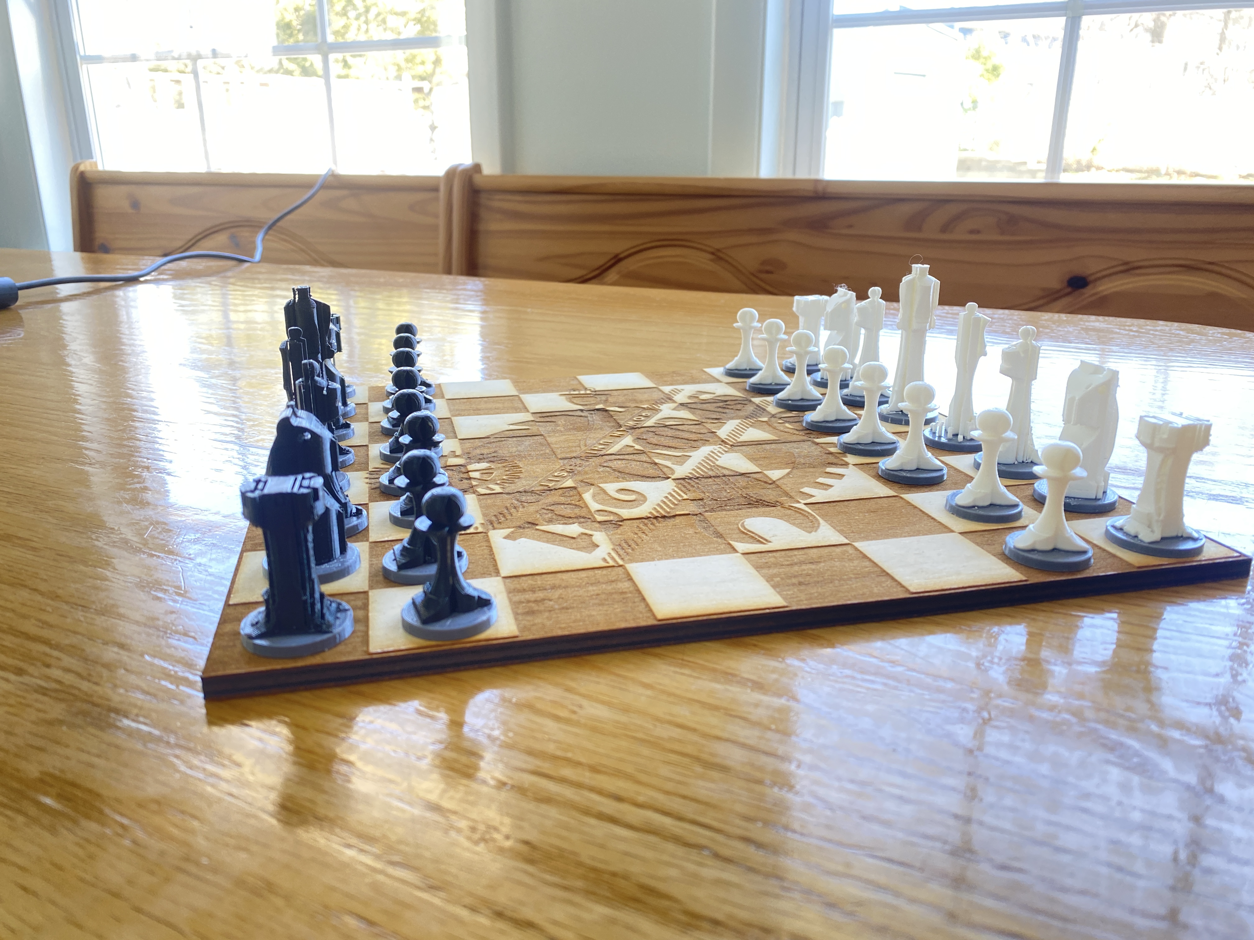 3D-2D Chess Set
