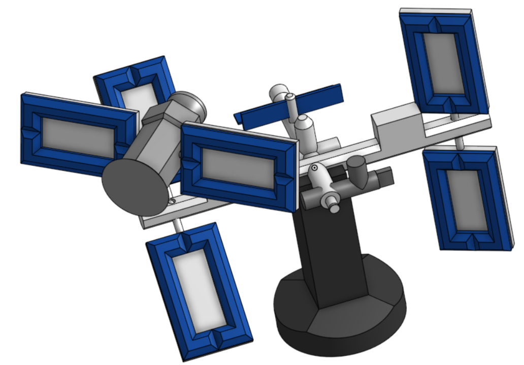 ISS cadre avec satellite