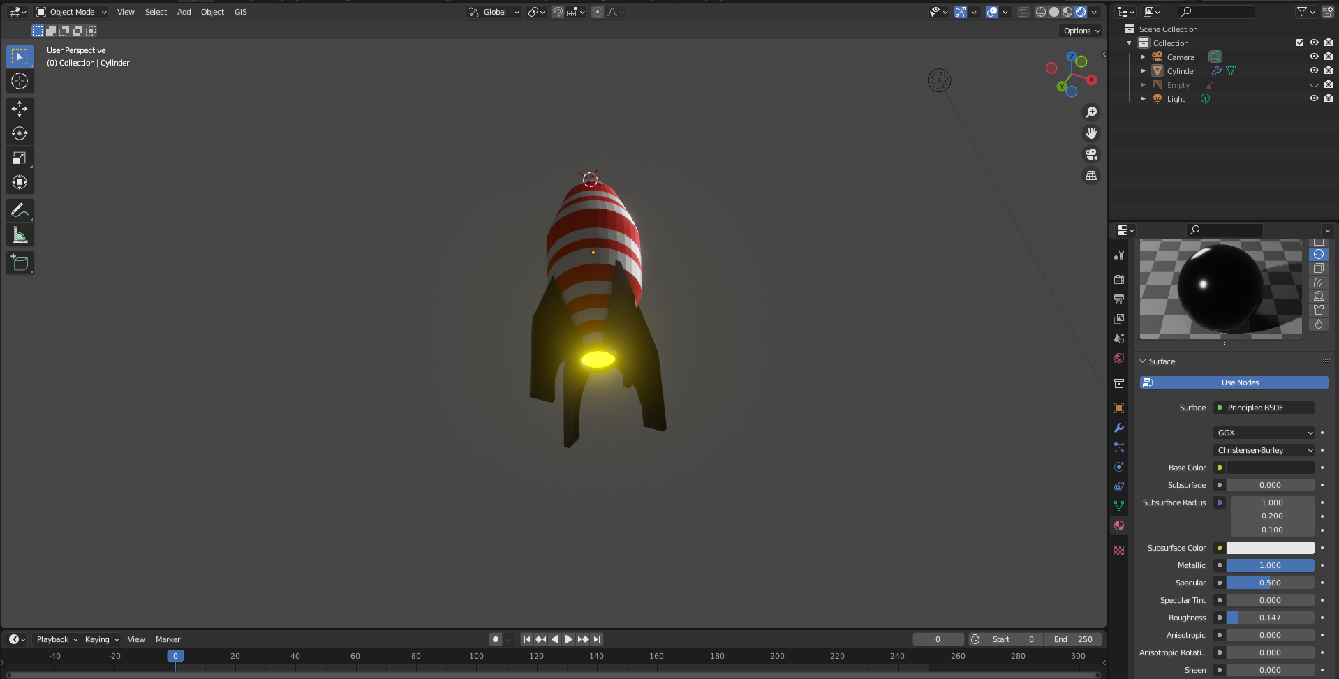 low poly rocket