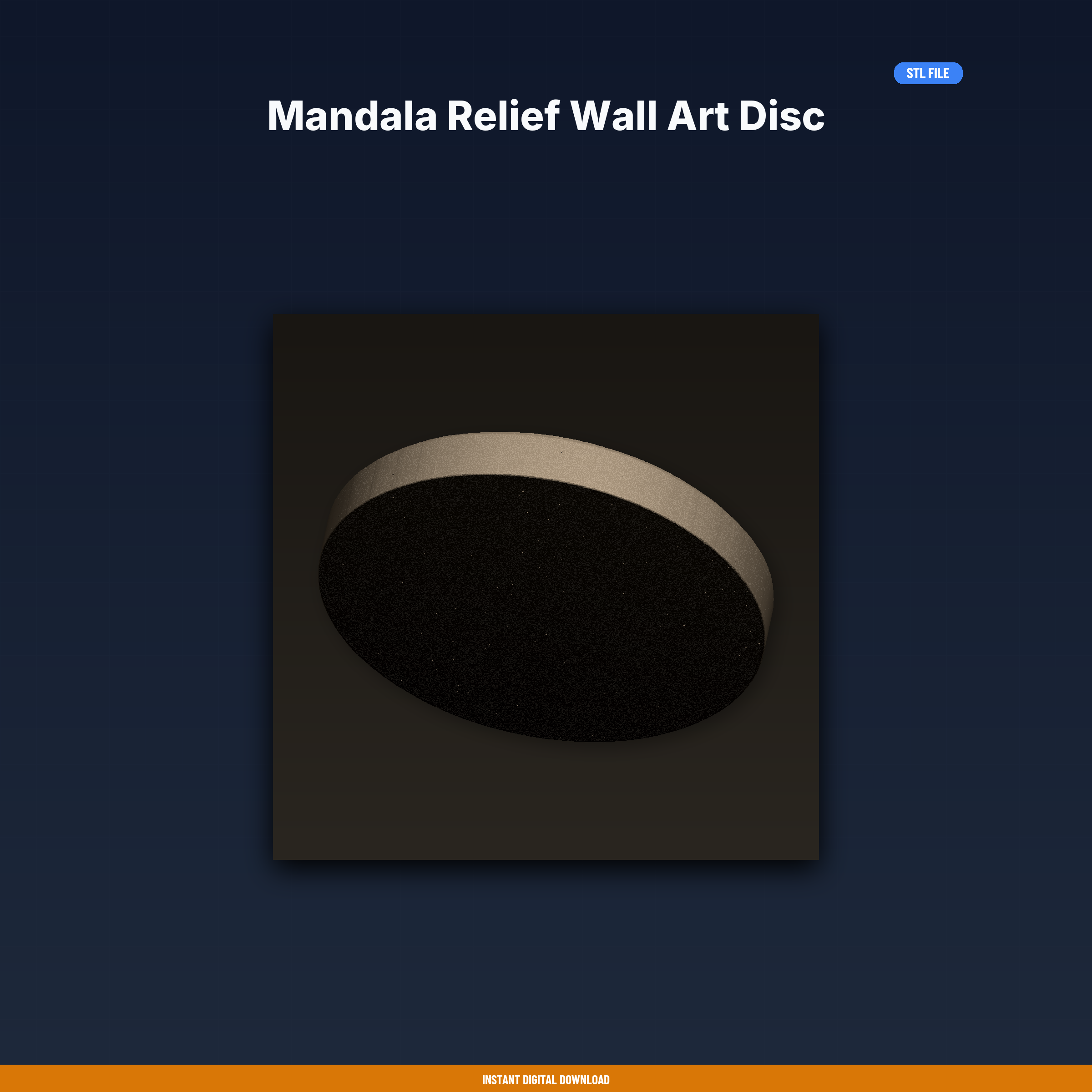 Mandala Relief Wall Art Disc - 3D Printable STL File