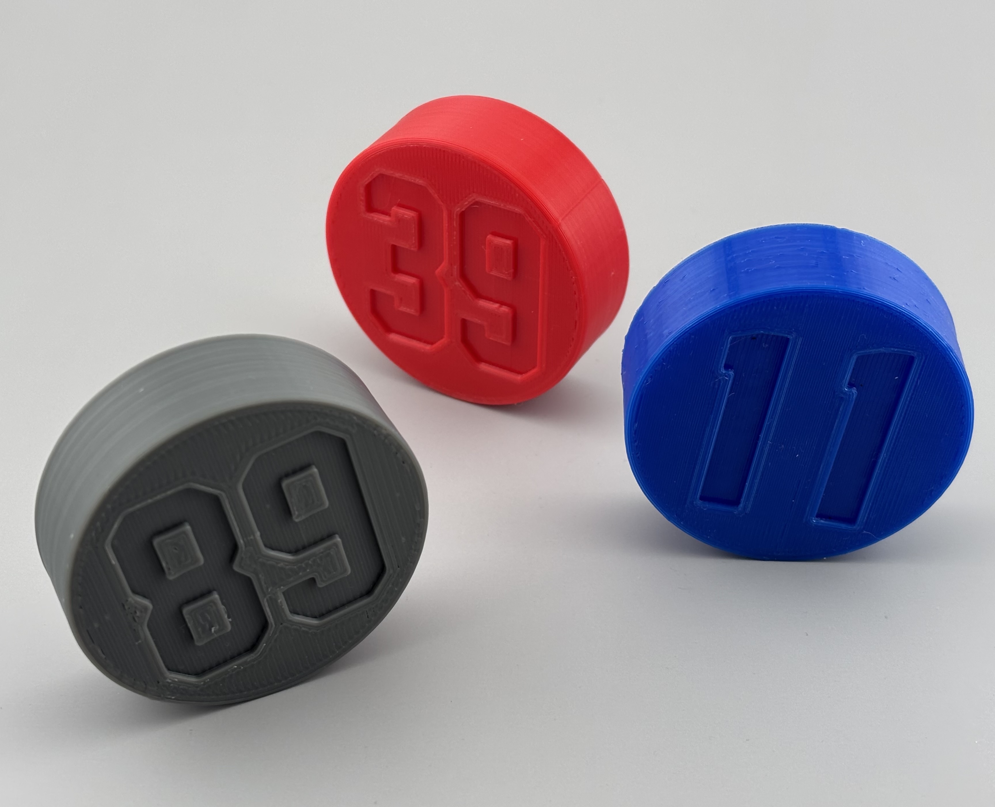 Hockey Puck with Engraved Jersey Number and Smooth Edge - You Choose 1-99 3D model