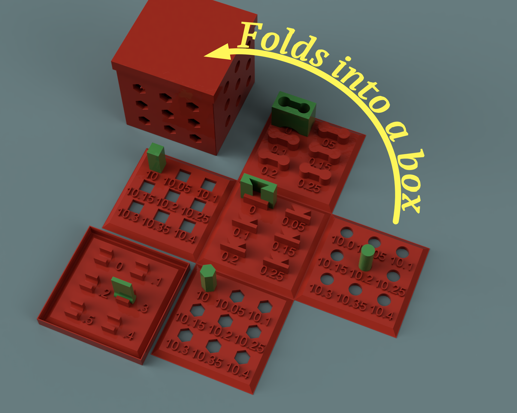 Clearance tolerance test for connectors / joints foldable into box