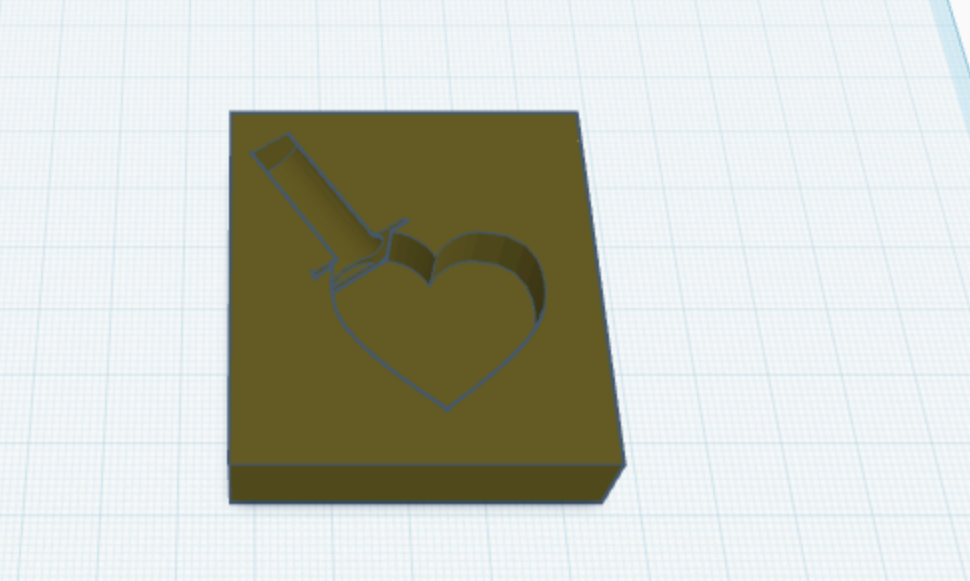 Heart with a top hat candle mold