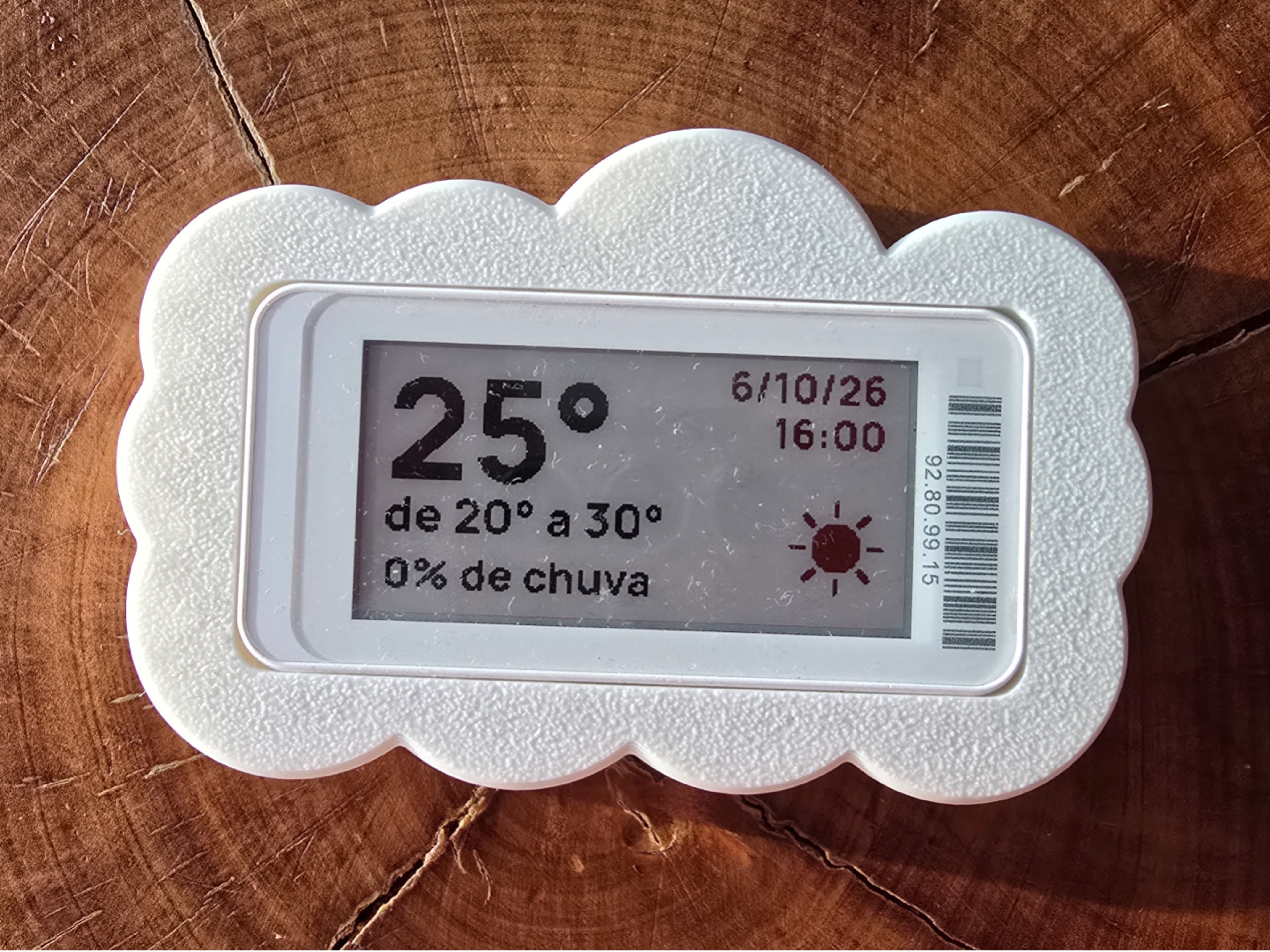 Cloud e-ink tag case – fridge magnet, keychain, wall & tape mount (Pingente)