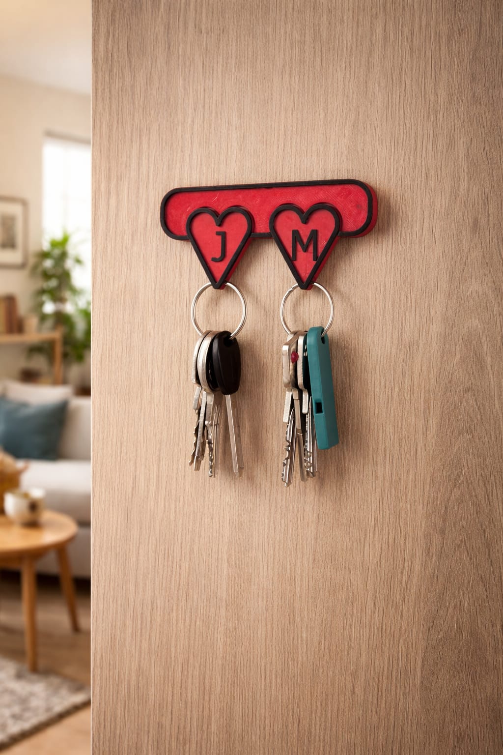 Personalised Heart-shaped key hanger
