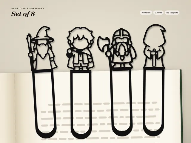 Lord of the Rings Page Clip Bookmarks — Set of 8