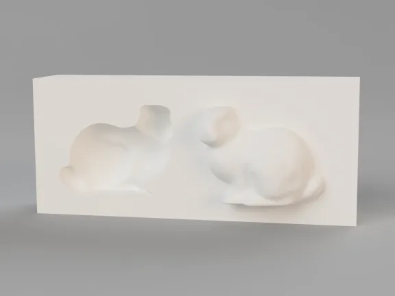 Stanford Bunny Variations: David Mack/Rachel Whiteread inversion style