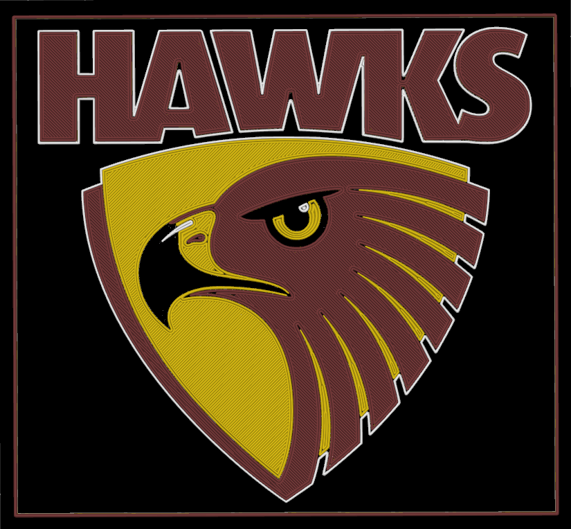 Hawthorn AFL club logo in 3D
