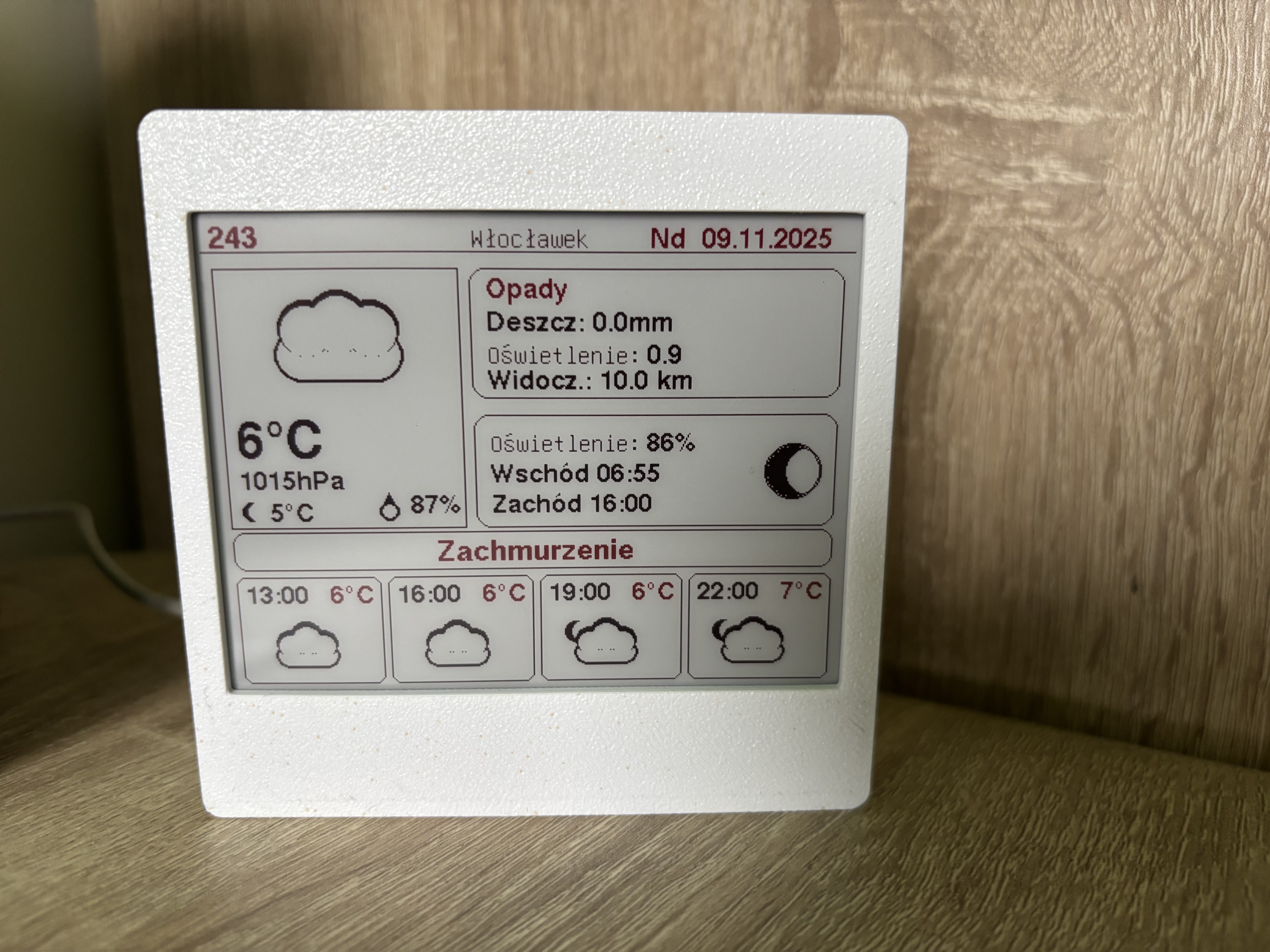 4.2" 400x300 ePaper / eInk weather station
