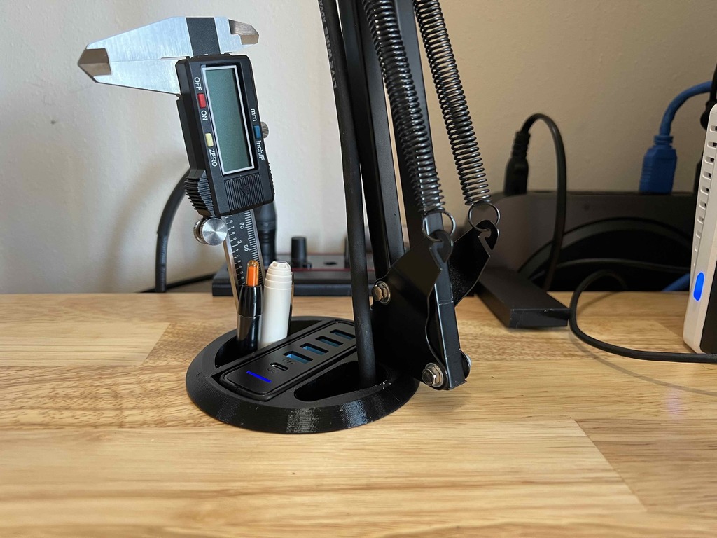 Desk Cup, Charger, & Mic Stand