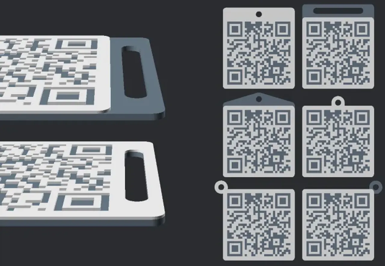 Customizable QR Code Keyring or Tag by OutwardB | Download free
