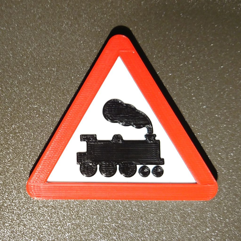 Train Warning Sign (UK Level Crossing)
