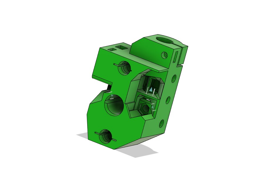 Prusa MMU2 Selector with magnet and opened FINDA canal ver. E2 - stock magnet 2×6×10 mm - deeper blade slot