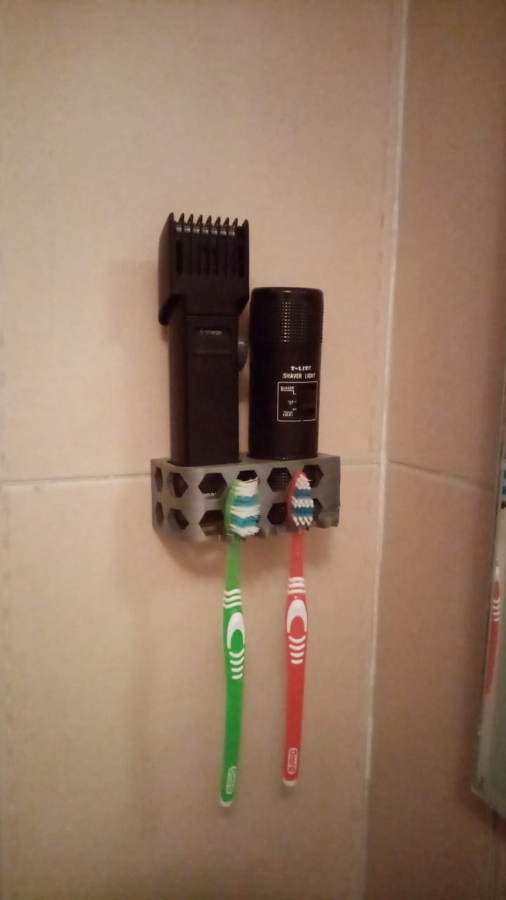 Trimmers (Panasonic Model No. ER2051 and T-LITA shaver)/ tooth brush Holder