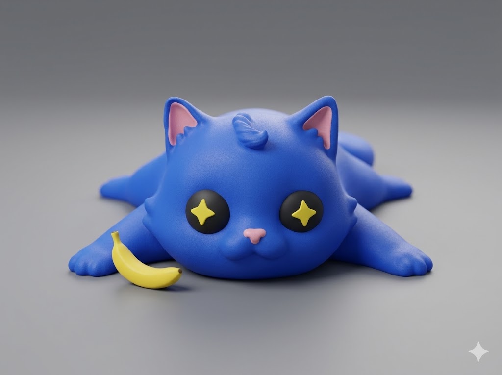 Cute Starry-Eyed Splooting Cat