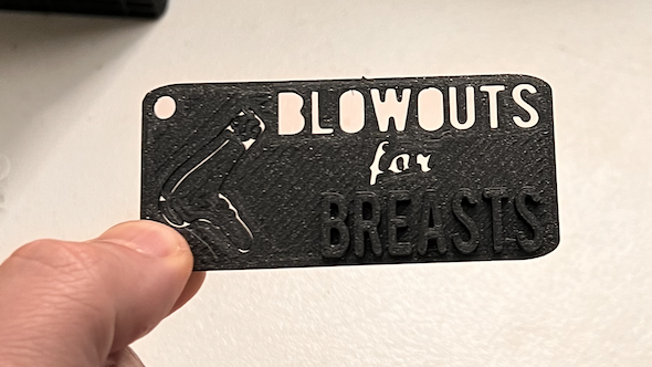 "Blowouts for Breasts" | Breast Cancer Awareness Keychain