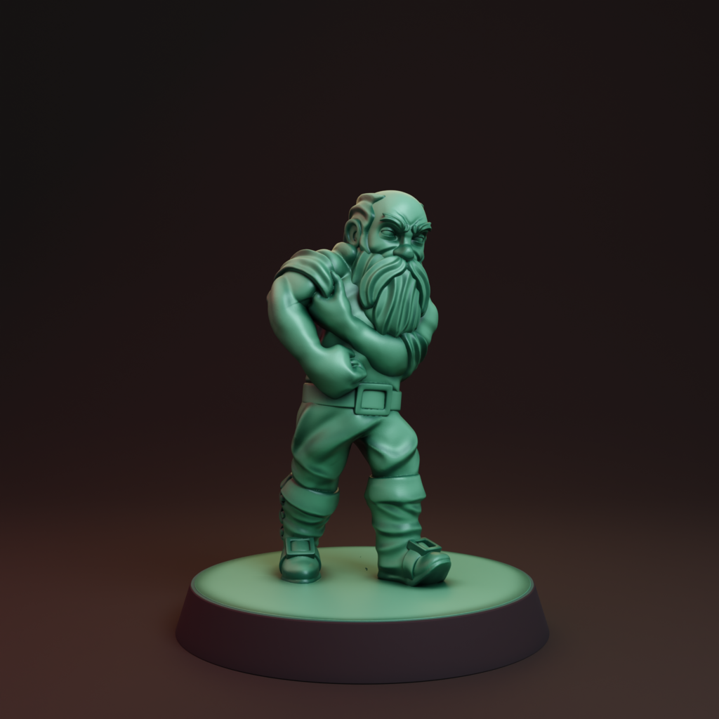 Dwarf brawler FDM supportless — miniatura 2