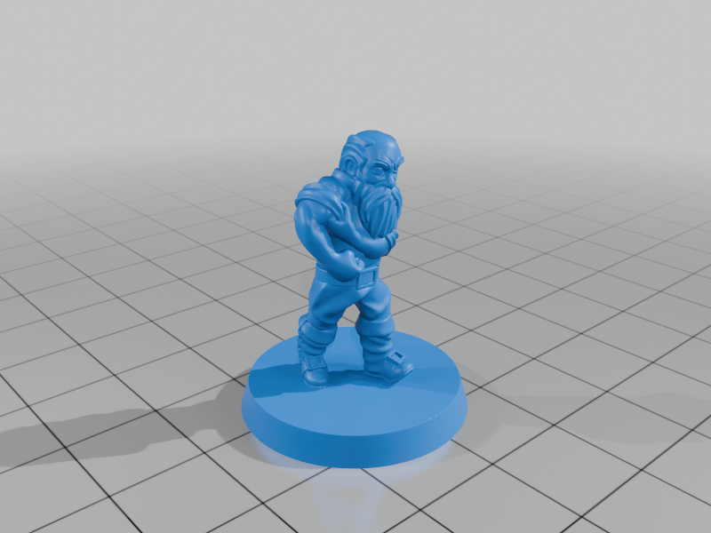 Dwarf brawler FDM supportless — miniatura 3