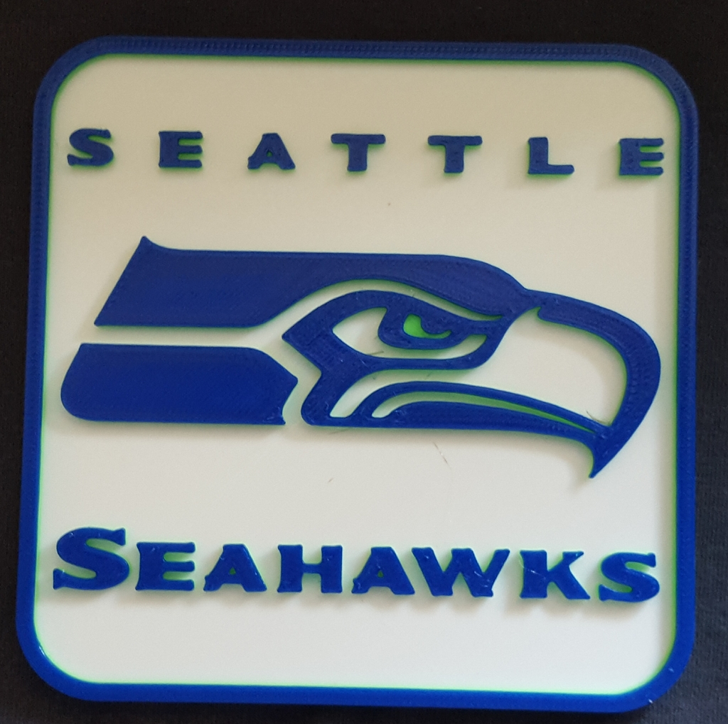 Seattle Seahawks Logo 4" x 4" Coaster / Plackard