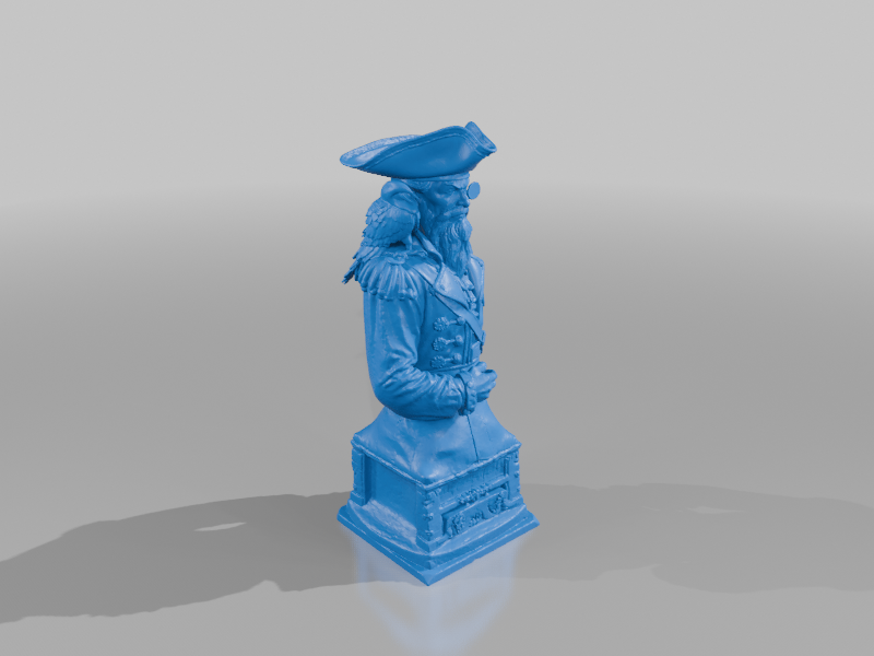 Rugged Pirate Captain Bust 3D Model