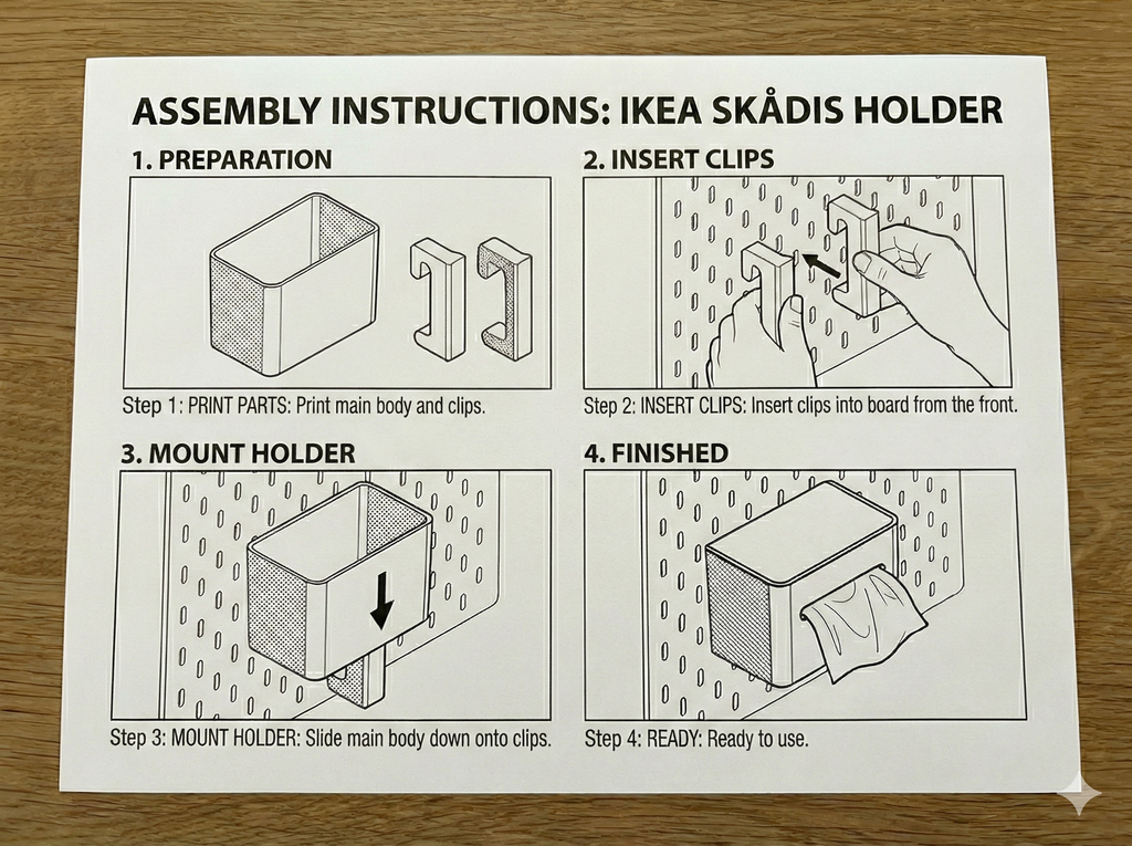 Universal Support-Free Skadis Mount System