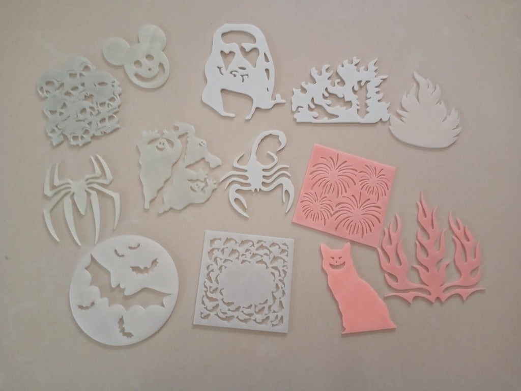 Glowing stickers collection mostly for halloween
